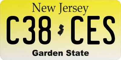 NJ license plate C38CES