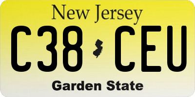 NJ license plate C38CEU
