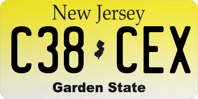 NJ license plate C38CEX