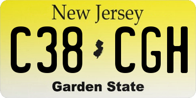 NJ license plate C38CGH