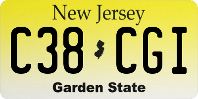 NJ license plate C38CGI