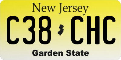 NJ license plate C38CHC