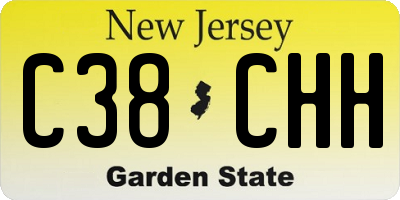 NJ license plate C38CHH