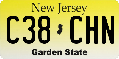 NJ license plate C38CHN