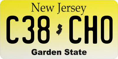 NJ license plate C38CHO