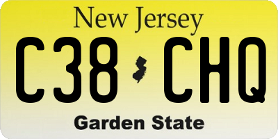 NJ license plate C38CHQ