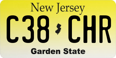 NJ license plate C38CHR