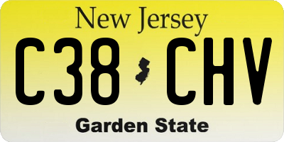 NJ license plate C38CHV