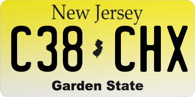 NJ license plate C38CHX