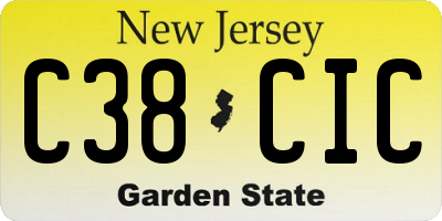 NJ license plate C38CIC