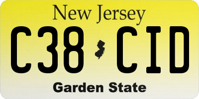 NJ license plate C38CID