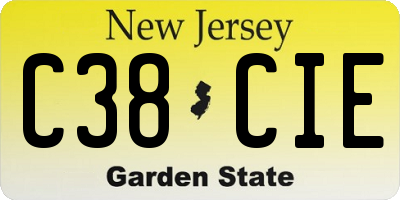 NJ license plate C38CIE