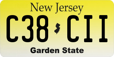 NJ license plate C38CII