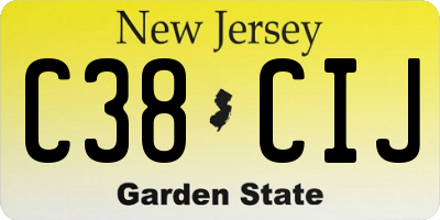 NJ license plate C38CIJ