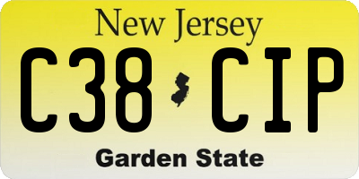 NJ license plate C38CIP