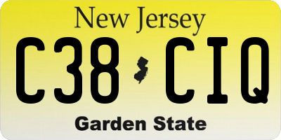 NJ license plate C38CIQ
