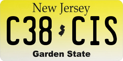 NJ license plate C38CIS