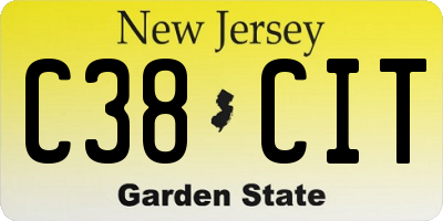 NJ license plate C38CIT