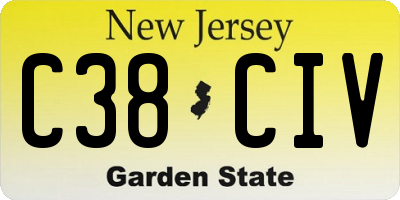 NJ license plate C38CIV