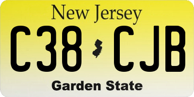 NJ license plate C38CJB