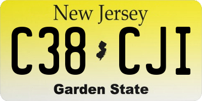 NJ license plate C38CJI