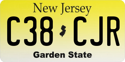 NJ license plate C38CJR