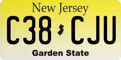 NJ license plate C38CJU