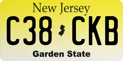 NJ license plate C38CKB