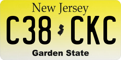 NJ license plate C38CKC