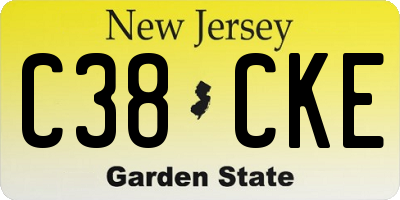 NJ license plate C38CKE