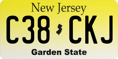NJ license plate C38CKJ