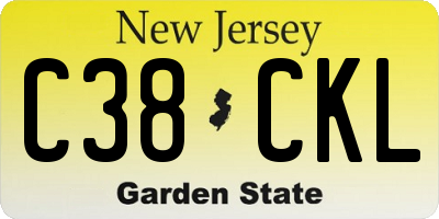 NJ license plate C38CKL
