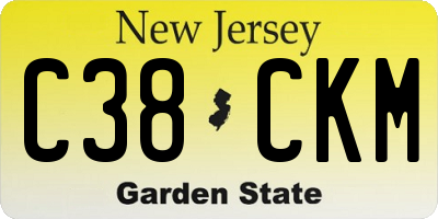 NJ license plate C38CKM