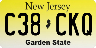 NJ license plate C38CKQ