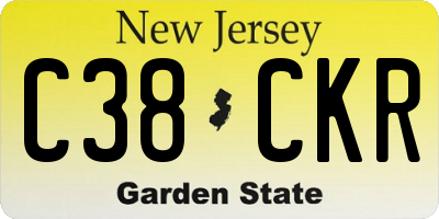 NJ license plate C38CKR
