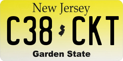 NJ license plate C38CKT