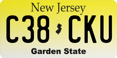 NJ license plate C38CKU