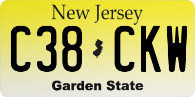 NJ license plate C38CKW