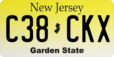 NJ license plate C38CKX