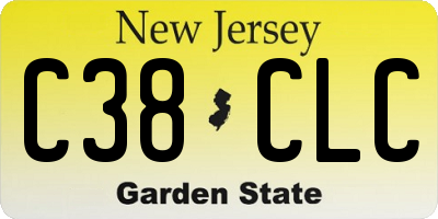 NJ license plate C38CLC