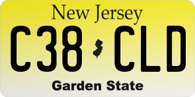 NJ license plate C38CLD