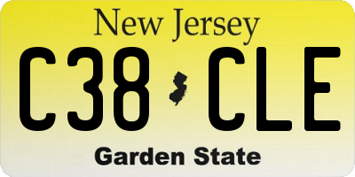 NJ license plate C38CLE