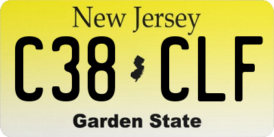 NJ license plate C38CLF