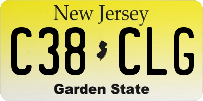 NJ license plate C38CLG