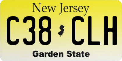 NJ license plate C38CLH