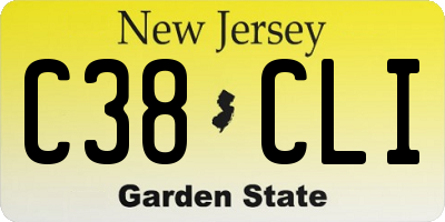NJ license plate C38CLI
