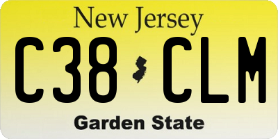 NJ license plate C38CLM