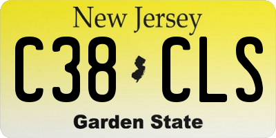 NJ license plate C38CLS