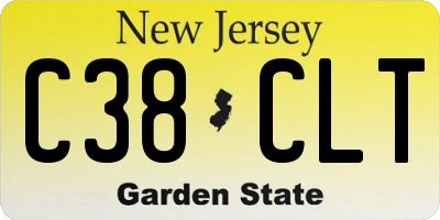 NJ license plate C38CLT