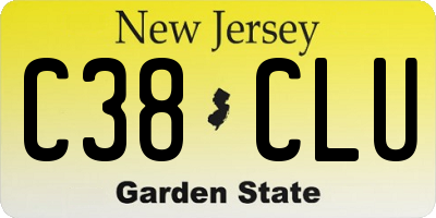 NJ license plate C38CLU